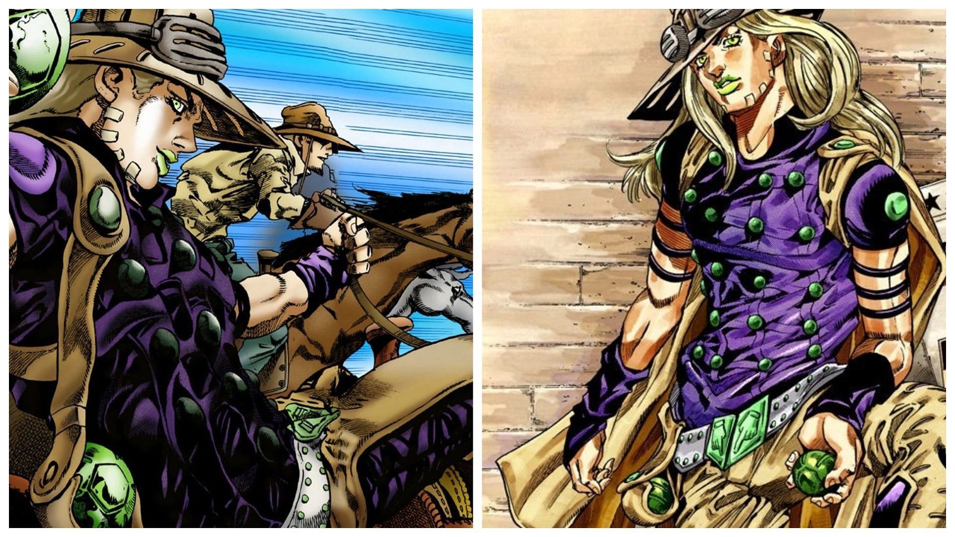 Gyro Zeppeli's design evolution (Image via Shueisha)